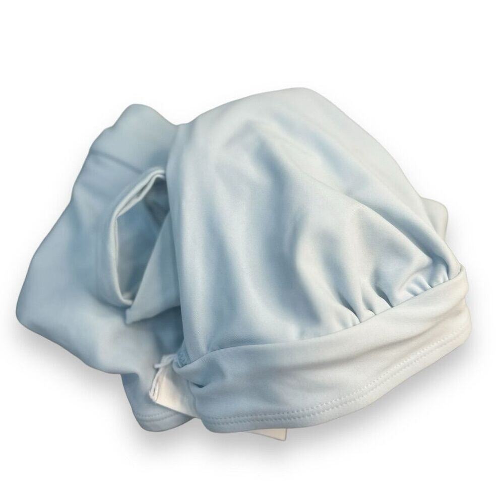Cupshe Women's High-Cut Bikini Light Blue Halter Criss Cross Back Tie Size Large - Picture 4 of 8